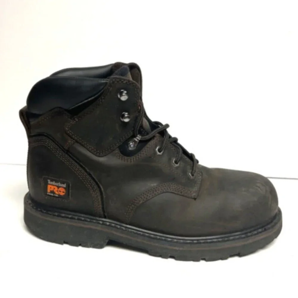 Timberland Pro Mens Pit Boss 6” Steel Toe Boots Brown Size 11.5 M